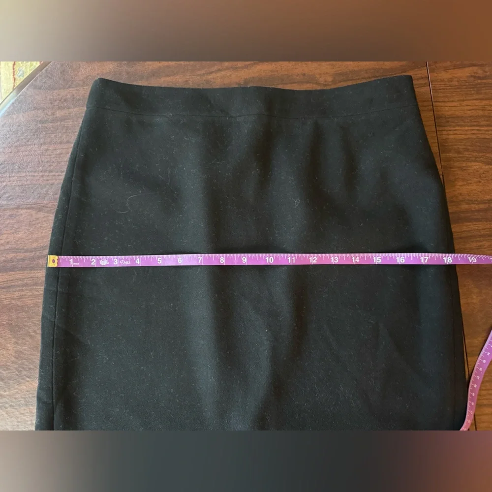 VTG J. Crew Wool Blend Black Pencil Skirt Size 6